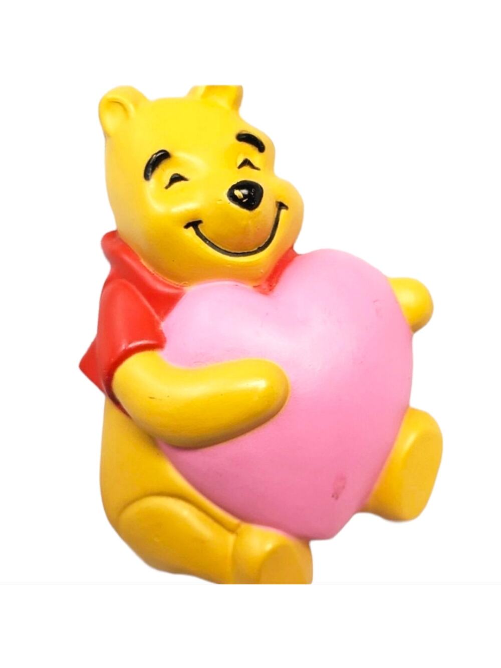 Disney Vintage Winnie the Pooh 3D Heart Brooch Pink Plastic